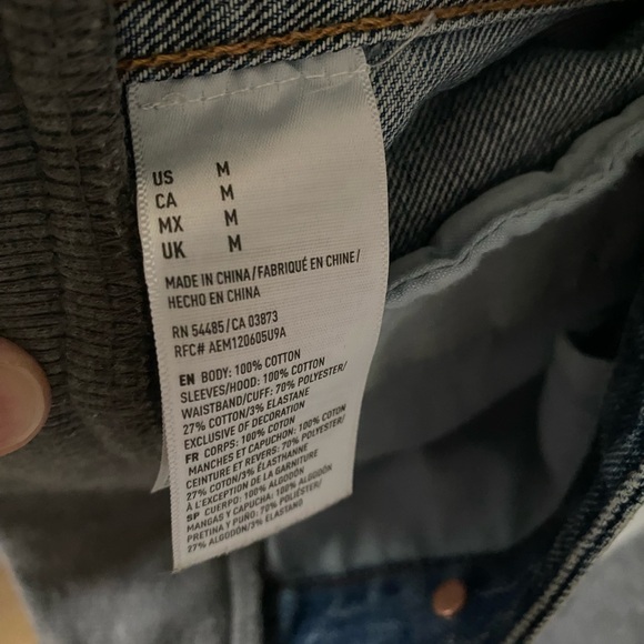 NWOT American Eagle Denim Jacket Hoodie - Picture 4 of 5